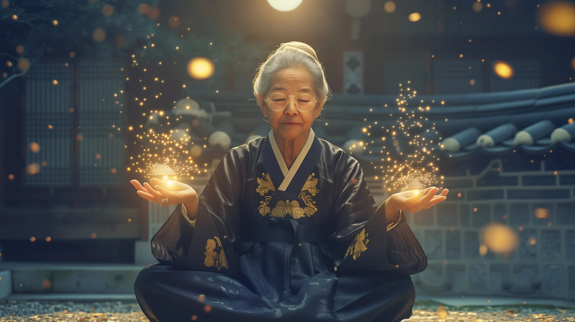 옥춘이 마당에서 별을 빚기 시작하는 모먼트